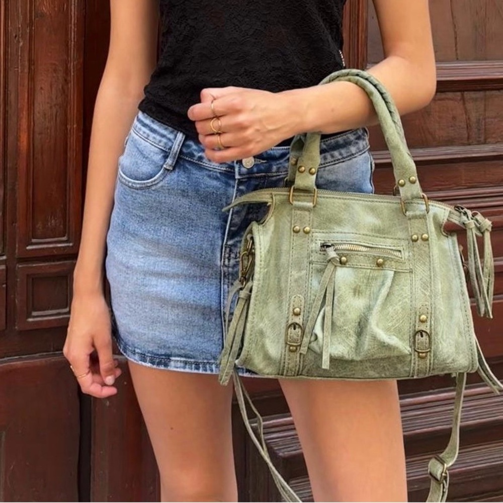 Stylish Green Women's Genuine Leather Bag Made in Italy - Picture 2 of 10